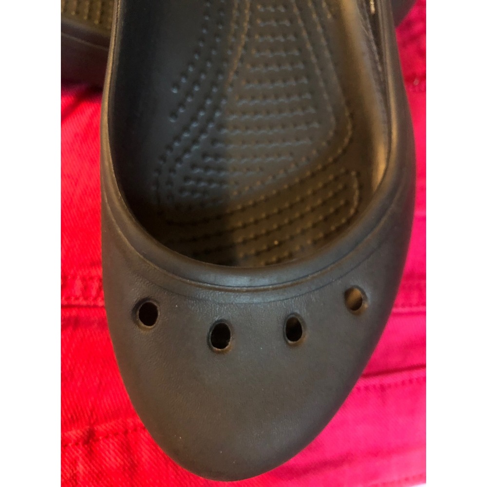 Crocs Kadee Work Flat Black Slip Resistant Comfort Ballet Shoes Womens 6 - Picture 5 of 8
